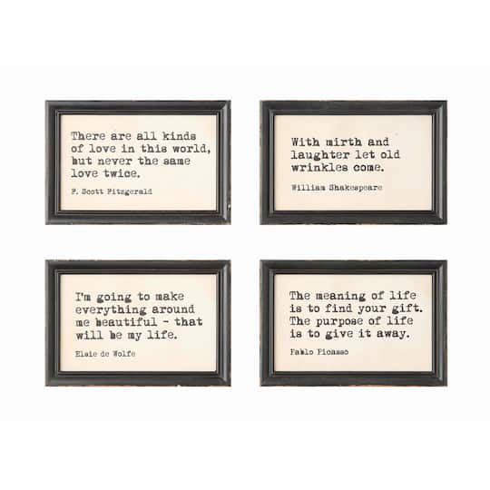Wood Framed Wall D&#xE9;cor with Quotes Set